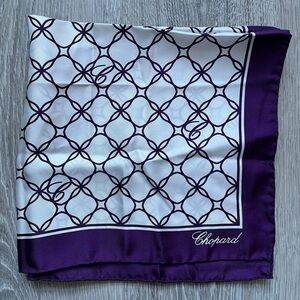 Chopard Luxurious Purple and Cream Silk Scarves